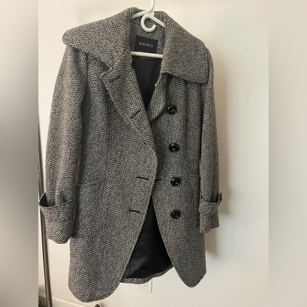 Nine West Coat, Small, Black/white